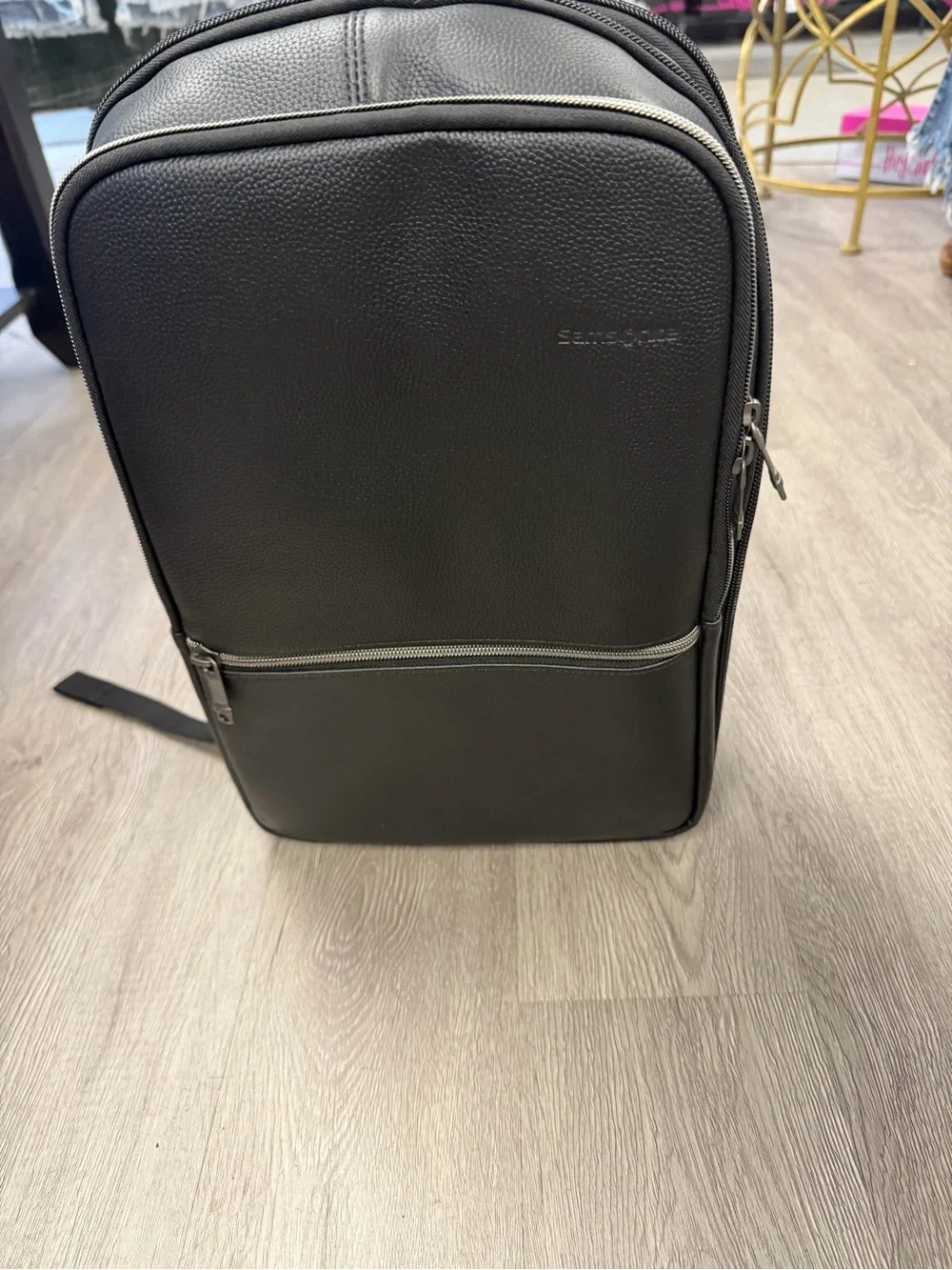 Samsonite classic Black Leather Slmim Backpack